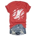 thumbnail image 1 of GILIGEGE Baseball Shirts Women Baseball Mom Tshirt Baseball Heart Graphic Tee Game Day Gifts Funny Short Sleeve Tops Women's Spring/Summer Baseball Print Loose T Shirt Short Sleeve Top Red Xxl, 1 of 3
