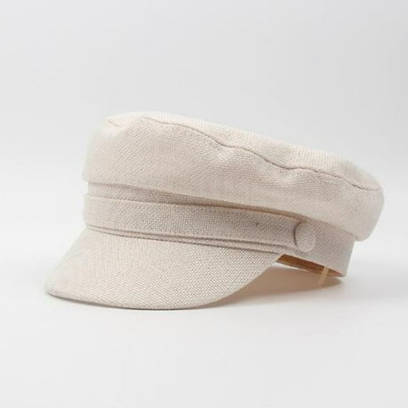 GILIGEGE Beret Cap Ivy Hats for Women and Men Classic Flat Cap Newsboy Hat Cotton Navy Hat Women's Versatile British Beret Beige One Size