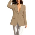 thumbnail image 1 of GILIGEGE Blazers for Women Business Work Casual Dressy Lightweight Suit Jackets Office Professional Blazer,Plus Size Trendy Sweater Jacket with Pockets,Button Up Fall Winter Clothes Khaki S, 1 of 4