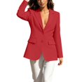 thumbnail image 1 of GILIGEGE Blazers for Women Business Work Casual Dressy Lightweight Suit Jackets Office Professional Blazer,Plus Size Trendy Sweater Jacket with Pockets,Button Up Fall Winter Clothes Red L, 1 of 4