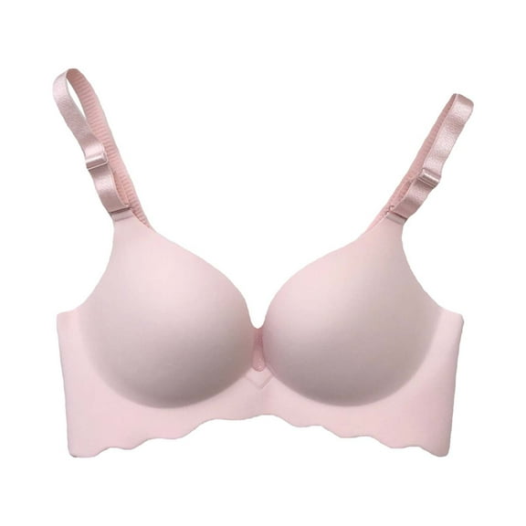 GILIGEGE Bras for Women No Underwire Comfortable Wireless Seamless Push Up Bras High Support Bras for Women Adjustable Strap Full Coverage Up Bras Comfortable No Underwire Wireless Bras Pink 32