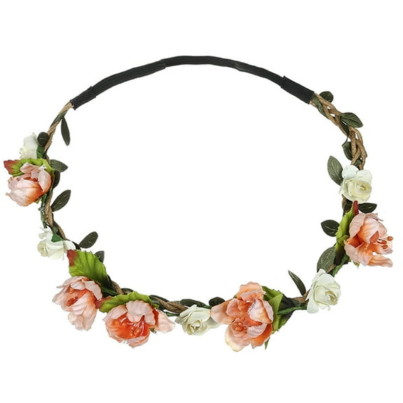 GILIGEGE Bridal Hair Wreath Women Girls Flower Headband Green Leaf Flower Crown for Wedding Festivals Ladies Flower Hair Head Festival Party Garland Wedding Beach Headband