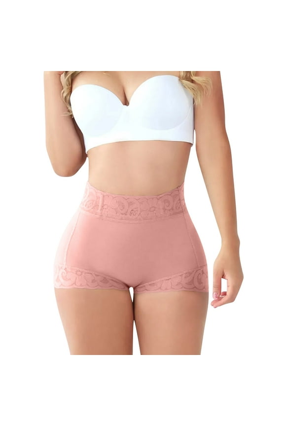 Butt Lifting Panties for Women Womens Underwear Tummy Control Boyshorts Panties Butt Memory Strip Lace Body Shape Pants and Abdomen Tightening Four Tight Ties Women's Underwear Pink L