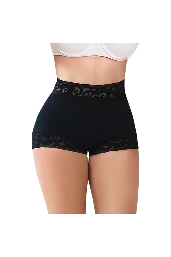 Butt Lifting Panties for Women Womens Underwear Tummy Control Boyshorts Panties Butt Memory Strip Lace Body Shape Pants and Abdomen Tightening Four Tight Ties Women's Underwear Black L