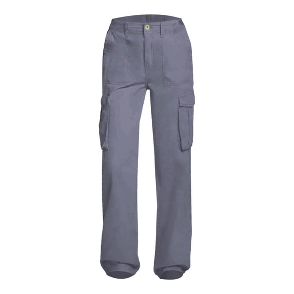 GILIGEGE Cargo Pants for Women High Waisted Pants Baggy Wide Leg Y2K Streetwear Multiple Pockets Fashion Cargo Jeans Baggy Straight Leg Casual Loose Sweatpants Blue L