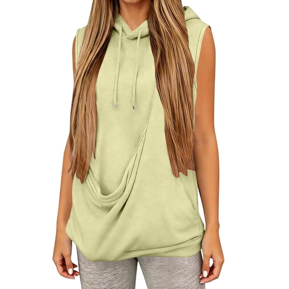 GILIGEGE Cat Pouch Hoodie For Women larger Pocket Dog Pouch Sleeveless Sweatshirts Pet Carrier Animal Holder Pullover Tops Vintage Washed Hoodie Tank Top Summer Loose Casual Shirts with Pocket Beige