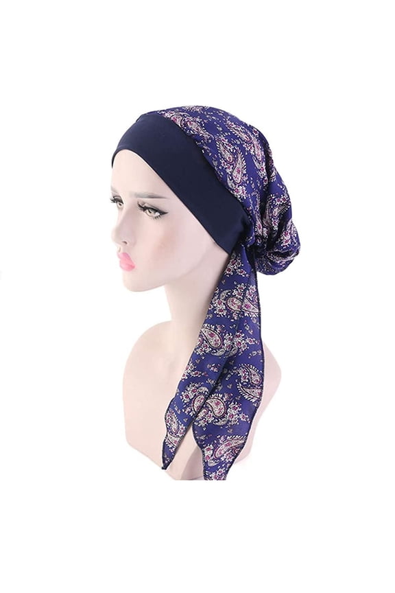Chemo Head Scarf for Women Cancer Slip On Bandana Headwrap Turban Headwear Hair Cover,Chemo Headwear Turbans for Women,Headwear Coverings Cap Women's Casual Headwear Turban Cap Print Loose C