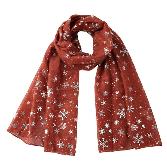 GILIGEGE Chirstmas Scarf Snowflake Sheer Scarves Winter Xmas Collection Scarf Holiday Decorative Scarves for Women Ladies Chirstmas Holiday Gift Lightweight Scarves Soft Wrap for Fall Winter