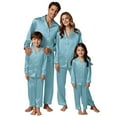 thumbnail image 1 of GILIGEGE Christmas Pajamas Family Silk Satin Button Down Sleepwear Xmas Pjs Matching Sets Holiday Comfy Loungewear Set Family Christmas Pajamas Matching Sets Blue 130, 1 of 8
