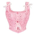 thumbnail image 1 of GILIGEGE Corset Tops for Women Going Out Crop Tops for Women Corset Tops for Women Bustier Lingerie Lace Waist Bodysuit Pink Xs, 1 of 8