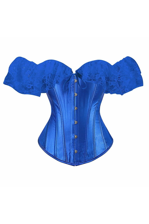 Corset Tops for Women with Sleeves Going Out Crop Tops for Women Corset Tops for Women Bustier Lingerie Lace Waist Bodysuit Blue Xl