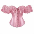 thumbnail image 1 of GILIGEGE Corset Tops for Women with Sleeves Going Out Crop Tops for Women Corset Tops for Women Bustier Lingerie Lace Waist Bodysuit Pink Xl, 1 of 7