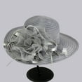 thumbnail image 1 of GILIGEGE Derby Hats for Women Girls Ladies, Organza Flower Wide Brim Church Tea Party Wedding Fascinator Sun Hat Spring Summer Mesh Sunshade Hat Flower Temperament Wedding Dress Hat Sun Dome Large Br, 1 of 5