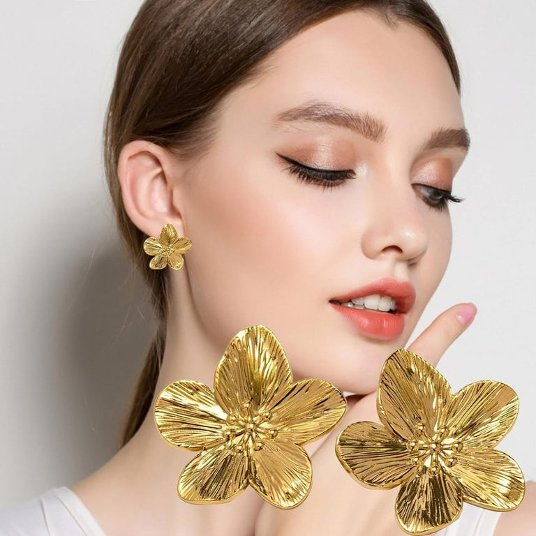 GILIGEGE Earrings Personalized Design Sense Five Petal