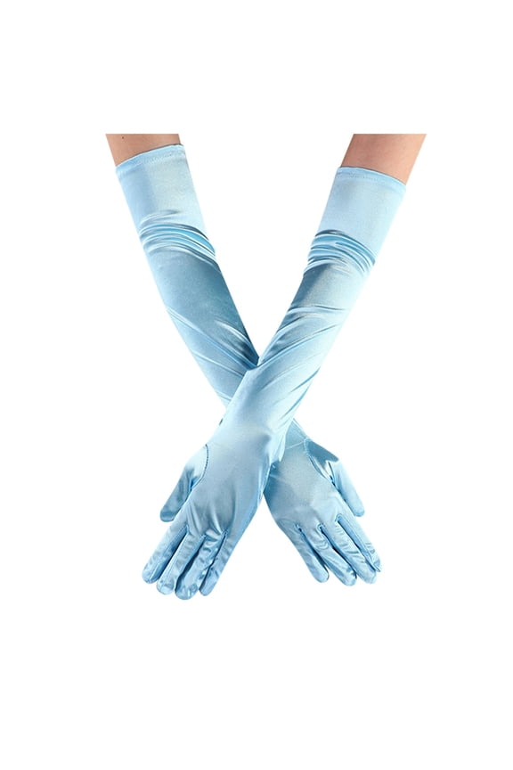 Evening Opera Party Satin Gloves for Women, Elegant Long Gloves Wedding, Elbow Length Adult Size Opera Dance Finger 1920S Bridal Long Length Gloves Satin Women's Gloves Gloves