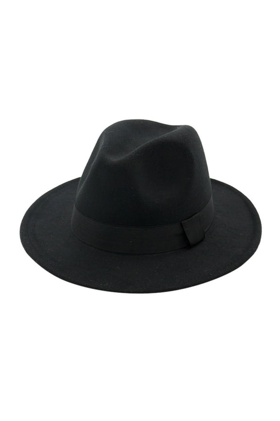 Felt Fedora Hats,Wide Brim Dress Hat,Plus Size Warm Panama Hat,Large Brim Jazz Hat for Women Men Men Women Vintage Wide Hat with Belt Buckle Adjustable Outbacks Hats