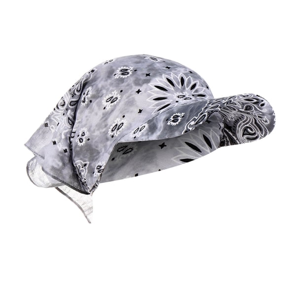 GILIGEGE Floral Chemo Headwear for Women Cancer Visor Hats Pre Tied Chemo Caps Cotton Elastic Head Scarf for Cancer Patients Unisex Low Profile Casual Cap Womens Outdoor Travel SunhatGrey