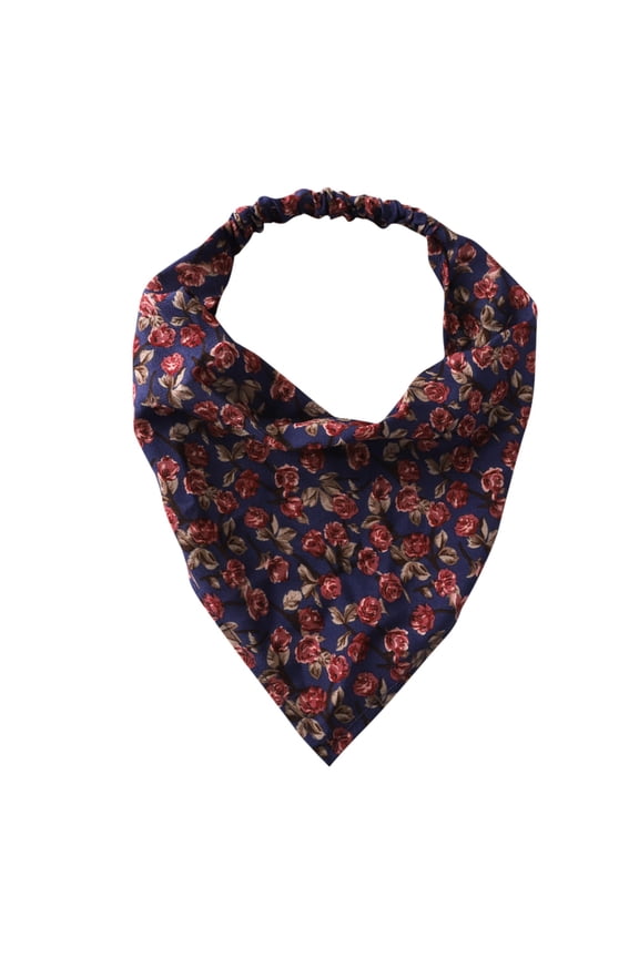 Floral Elastic Hair Scarf Headband for Women Vintage Print Floral Hair Scarves Triangle Kerchief Hair Bands Boho Bandana Cottagecore Head Kerchief for Daily Travel Hair Styling Accessories B