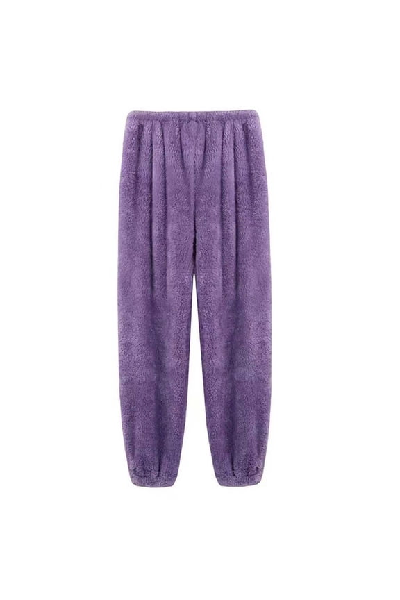 Fuzzy Pajama Pants Women Plush Fluffy Pajama Pants 2025 Winter Warm Lounge Bottoms Sleepwear Trousers,Winter Thermal Elastic Waist Comfy Sleep Bottoms Flannel Pj Pants Women Fuzzy Sleepwear
