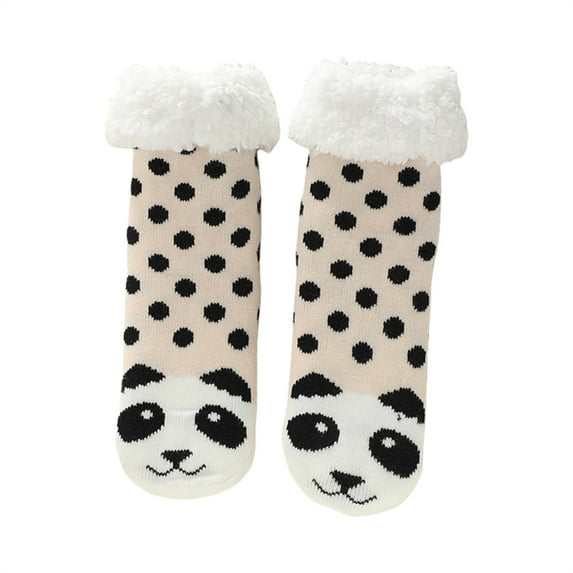 GILIGEGE Fuzzy Slipper Socks for Women with Grips Warm Sherpa Lined Animal Cabin Socks Non Slip Indoor House Stocking Stuffers Christmas Gifts Cozy Winter Cozy Fluffy Socks Holidays Gifts