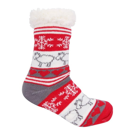GILIGEGE Fuzzy Slipper Socks for Women Men, Winter Warm Soft Fleece Lined Non Skid Christmas Socks Gift Stocking Stuffers Fluffy Thermal Sherpa Slipper Socks,Ultra Soft Christmas Socks
