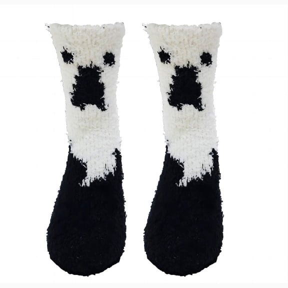 GILIGEGE Fuzzy Sock for Women Uni Cozy Fluffy Soft Sleep Socks for Winter Sports Outdoor Christmas Halloween Gifts Casual Home Winter Warm Sleeping Cozy Crew Sock White One Size