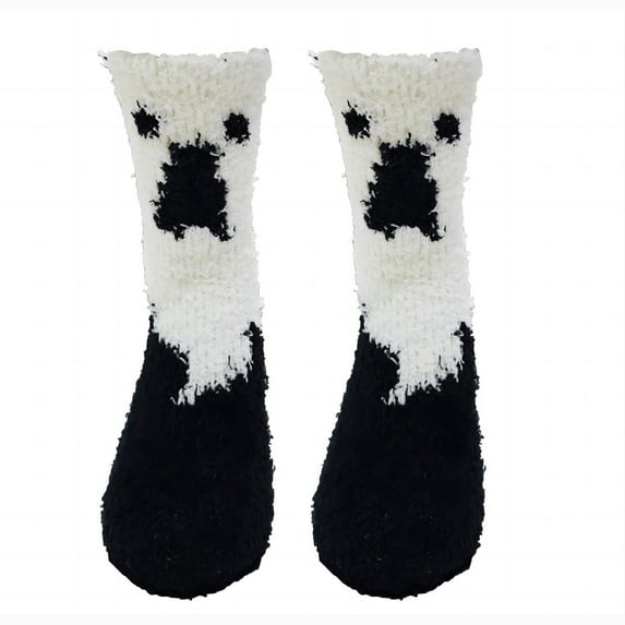 GILIGEGE Fuzzy Sock for Women Uni Cozy Fluffy Soft Sleep Socks for Winter Sports Outdoor Christmas Halloween Gifts Casual Home Winter Warm Sleeping Cozy Crew Sock White One Size