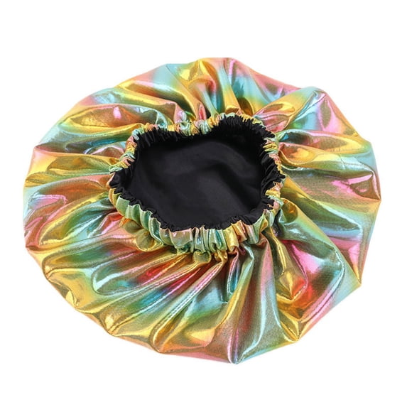 GILIGEGE Hair Bonnet Satin-Lined Leisure for Sleeping Chemo Hat Double Layer Satin Lined Nightcaps Comfortable Hair Loss Cap Reversible, Non-Slip for Curly & Natural Hair for Daily Wear Gold