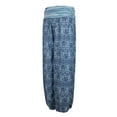 thumbnail image 1 of GILIGEGE Harem Pants for Women Hippie High Waist Boho Petite Length Pants Elastic Waist Aladdin Hippie Pants Lightweight Breathable Trousers Plus Size Causal Yoga Flowy Lounge Pajama Joggers Blue, 1 of 7