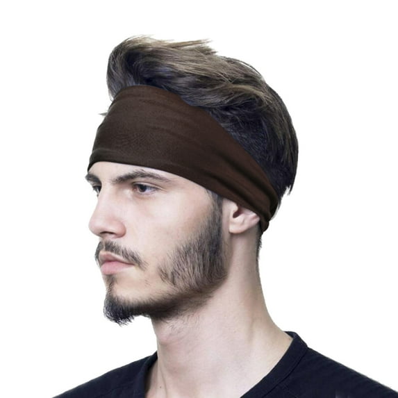 GILIGEGE Headbands for Men and Women Stretchy Non Slip Soft Cotton Cloth Hair Bands for Sports, Workout, Yoga and Running Summer Fashion Outdoor Sports Elastic Solid Color Hairband