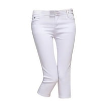 GILIGEGE Jeggings for Women Cotton Blend Stretch Soft Capri Jeans Look Leggings Mid-Rise Skinny Denim Capris with Pockets Pull On
