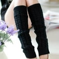 thumbnail image 1 of GILIGEGE Knit Winter Thermal Warm Leg Warmers-Long Socks Boot Cuffs Topper Legging Pads for Women Lady Girls Best Xmas Gift,Womens Leg Warmers Crochet Knitted Long Boot Socks Warm Boot Cuffs Black, 1 of 4