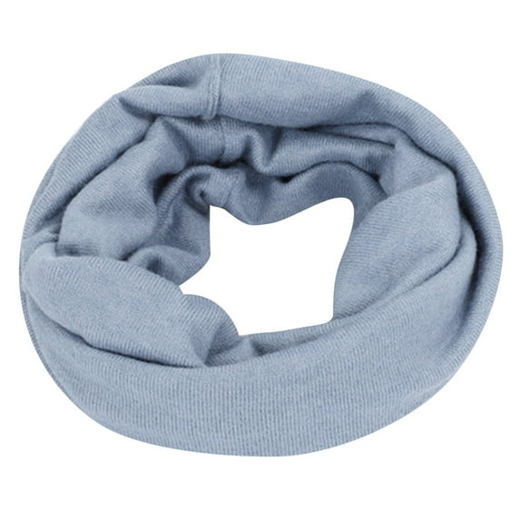GILIGEGE Knitted Loop Scarf Warmer Cold Weather Neck Gaiter Soft Chunky Scarf Winter Neck Warmer Gaiter for Men Women Face Mask for Men Fleece Neck Warmer Face Cover Winter Neck Scarf Blue One Size