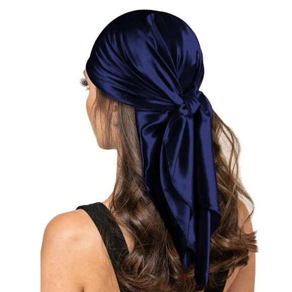 GILIGEGE Large Square Satin Head Scarf - Silk Hair Scarf Square Hair Bandanas Large Scarf Sleeping Head Wraps for Women Women Solid Satin Square Head Scarf Lightweight Neck Scarves Hair Neckerchief