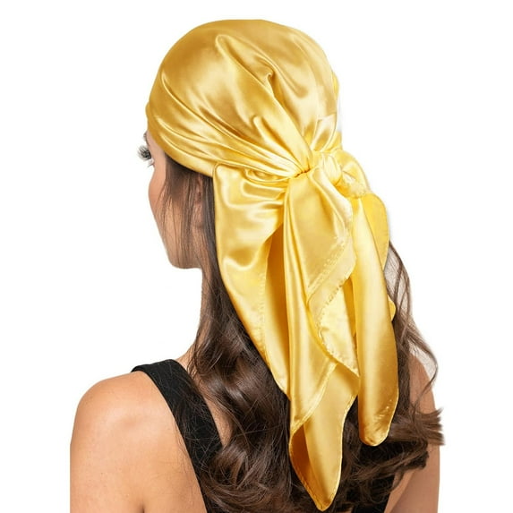 GILIGEGE Large Square Satin Head Scarf - Silk Hair Scarf Square Hair Bandanas Large Scarf Sleeping Head Wraps for Women Women Solid Satin Square Head Scarf Lightweight Neck Scarves Hair Neckerchief