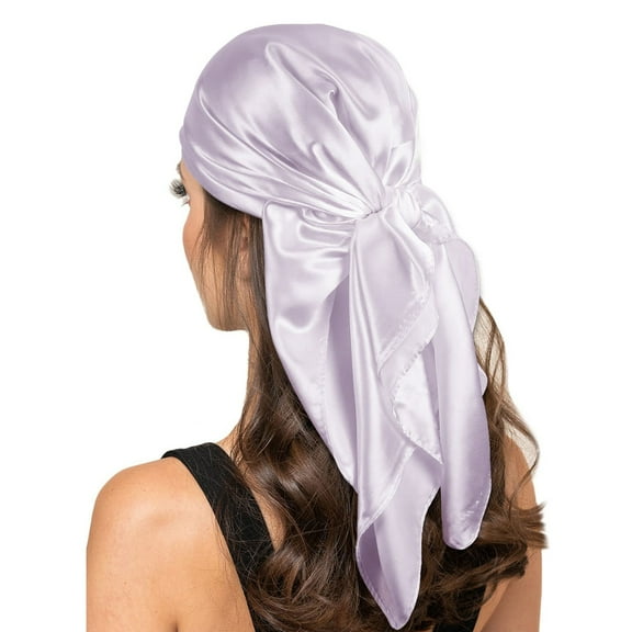 GILIGEGE Large Square Satin Head Scarf - Silk Hair Scarf Square Hair Bandanas Large Scarf Sleeping Head Wraps for Women Women Solid Satin Square Head Scarf Lightweight Neck Scarves Hair Neckerchief