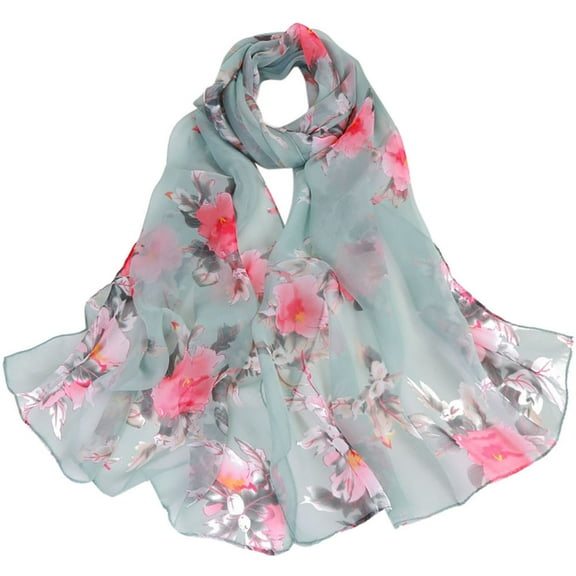 GILIGEGE Lightweight Scarfs for Women Scarves Elegant Floral Pattern Sheer Scarfs Shawls Wraps Fashion Women Shawl Long Printing Soft Ladies Scarves Scarf Wrap Peach Scarf