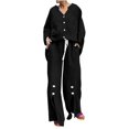 thumbnail image 1 of GILIGEGE Linen Sets for Women 2 Piece Summer 2 Piece Outfits Cotton Linen Sets Button Down Shirts and Drawstring Wide Leg Long Pants with Pockets Wide Leg Pants Tracksuit Lounge Matching Sets, 1 of 9