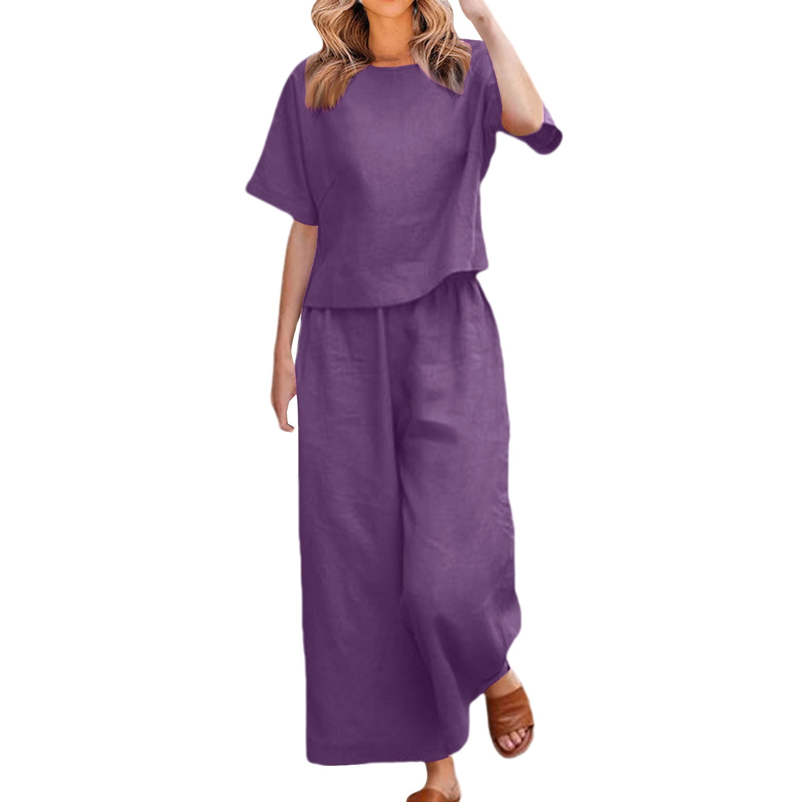 Lined  Linen Long Sleeve Set