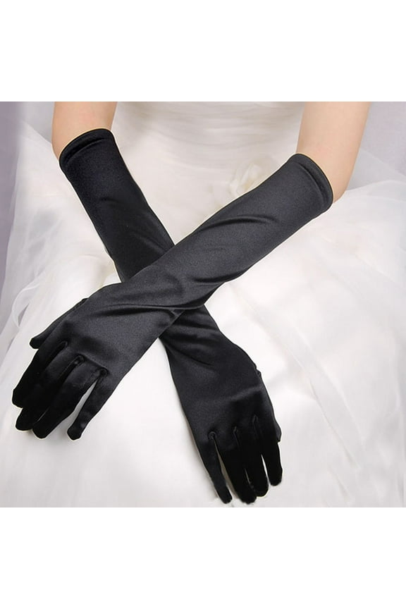 Long Opera Party Gloves for Women 1920S Satin Gloves Costumes Elbow Length Bridal Evening Dress Gloves Womens Prom Opera Gloves Satin Wedding Long Bridal Evening Party Gloves/Mittens