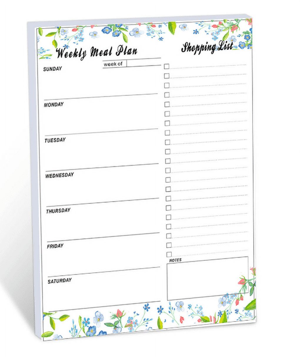 Cute Meal Planner Pad, Weekly Meal Planner, Grocery List Meal Planner Notepad, Family Planner Pad, Menu Planner, Food Planner - View #2