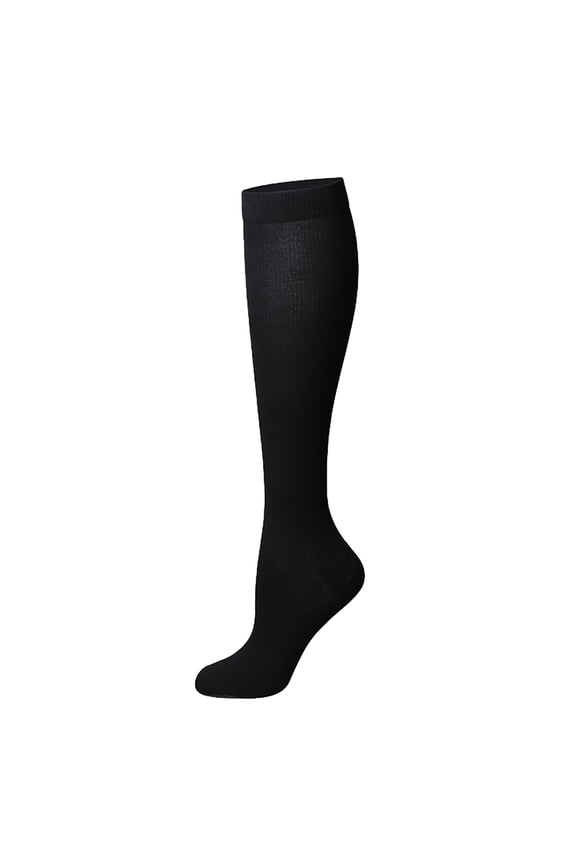 Medical Graduated Compression Socks for Women&Men Solid Compression Socks Athletic Thin Tube Socks Circulation-Knee High Socks for Support,Hiking,Running& All Other Sports Black