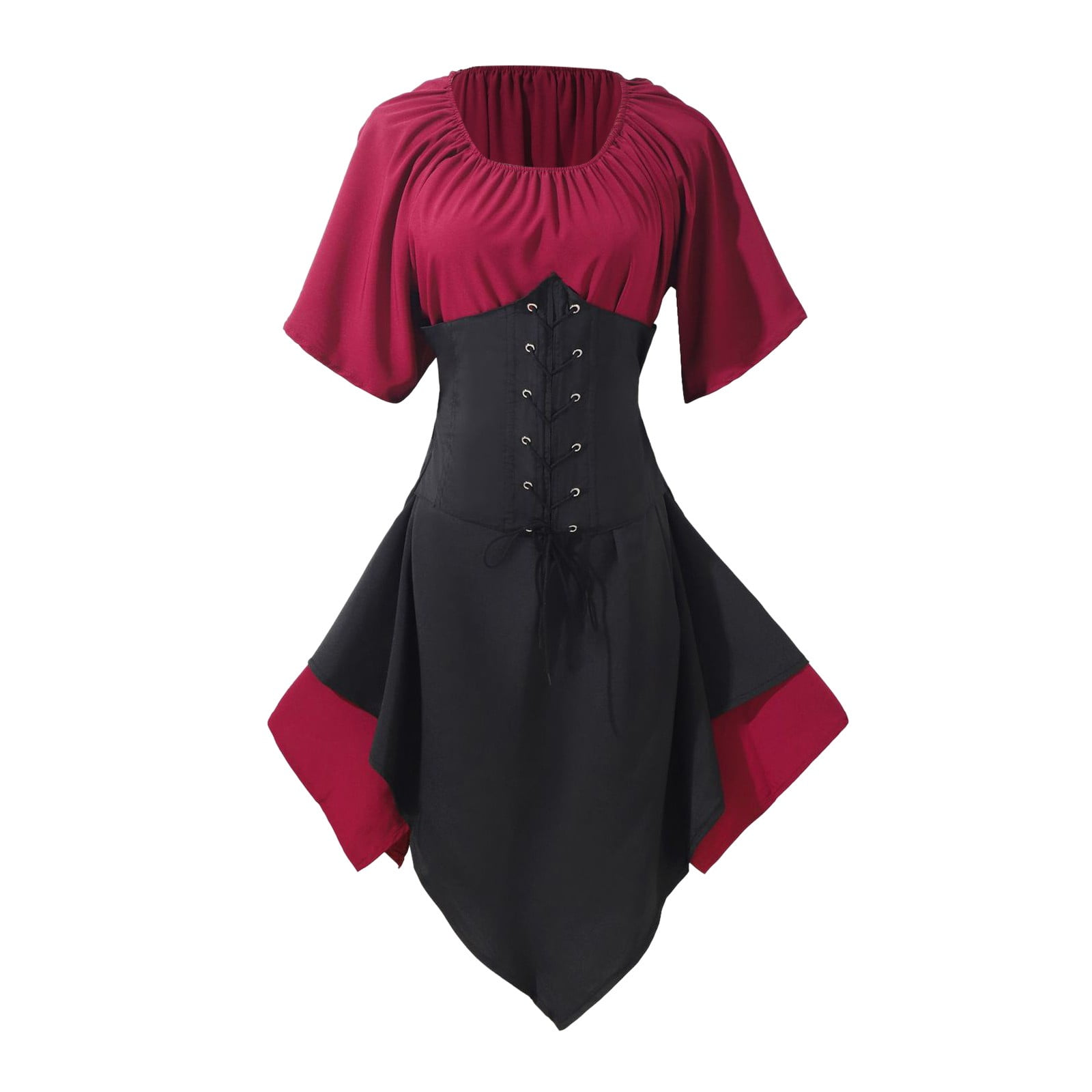 GILIGEGE Medieval Dress with Trumpet Sleeves Ladies, Traditional Irish ...
