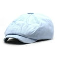 thumbnail image 1 of GILIGEGE Men Newsboy Cap Cotton Flat Ivy Gatsby Driving Hat Cotton Hat Men's and Women's Beret Retro Solid Color Hat Painter's Hat Blue One Size, 1 of 4