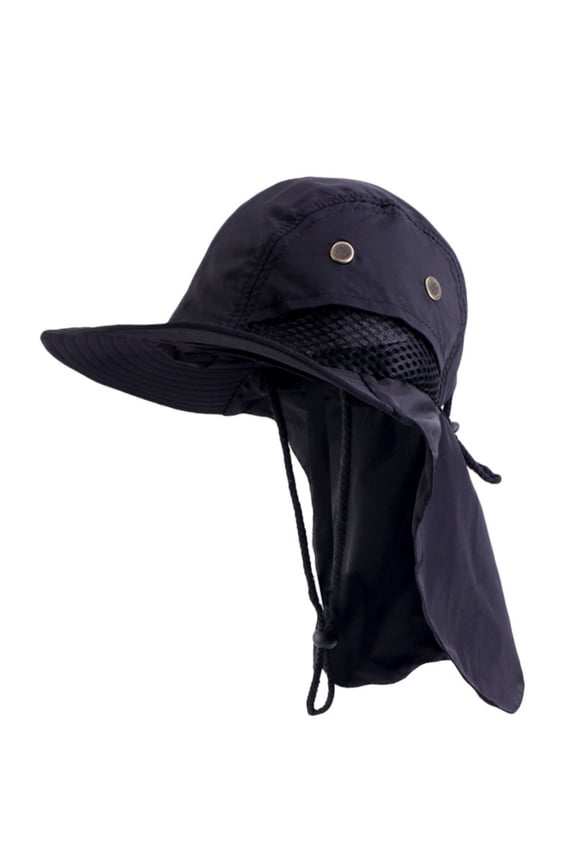 Men Snap Hat Outdoor Packable Wide Brim Neck Cover Sun Bucket Hats Safari Outdoor Garden Sun Hats for Men Women Wide Brim Fishing Hat with Neck Sunblock Bucket Hat