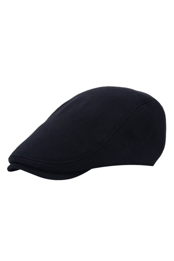 Men's Cotton Flat Ivy Gatsby Newsboy Driving Hat Cap Black Grey Newsboy Boy Flat Cap Mens Hat Black One Size