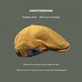 thumbnail image 1 of GILIGEGE Men's Cotton Newsboy Flat Cap Ivy Stretch-Fit Driver Hunting Hat Men Summer Beret British Solid Color Adjustable Men Beret Hat Painter Hat Yellow One Size, 1 of 5