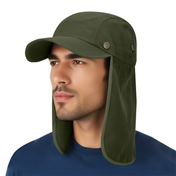 GILIGEGE Mens Foldable Uv Protection Sun Hat with Removable Neck Flap Outdoor Adventure Sun Cap for Fishing Hiking Safari Fishing Hat Outdoor Climbing Sun Hat Protecting Anti Shoulder Cape Hat