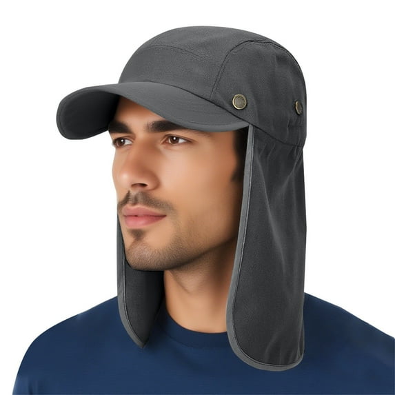 GILIGEGE Mens Foldable Uv Protection Sun Hat with Removable Neck Flap Outdoor Adventure Sun Cap for Fishing Hiking Safari Fishing Hat Outdoor Climbing Sun Hat Protecting Anti Shoulder Cape Hat
