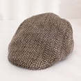thumbnail image 1 of GILIGEGE Newsboy Cap for Men Adjustable Herringbone Tweed Wool Hats Blend Flat Cap Ivy Cabbie Driving Hat Children Beret Fashionable and Comfortable New Cap Role Playing Beret, 1 of 7